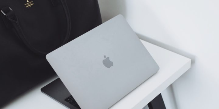 macbook on a table